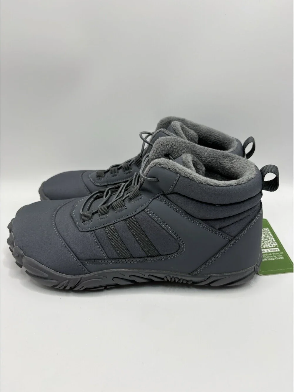 Hike Womens Winter Snow Boots Size 37 Gray Faux Fur Lined Trail Boots US 6.5 NWT